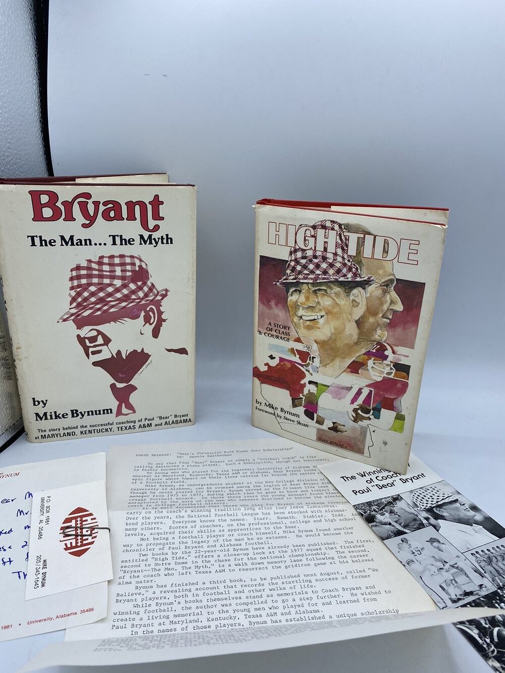 Lot Of 2 Books Bryant The Man... The Myth And High Tide by Mike Bynum
